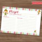 Christmas Recipe Card – Cookie Exchange Holiday Party – Xmas Baking – Baked  Goods Swap – Recipe Share – Snowflakes – Elf – Instant – 4X6 In Cookie Exchange Recipe Card Template