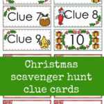 Christmas Scavenger Hunt Free Printable Clue Cards For Kids Intended For Clue Card Template