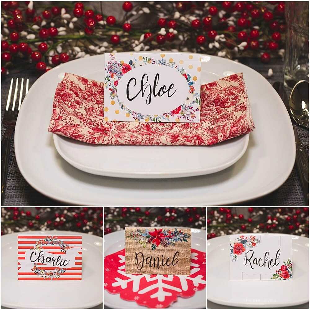 Christmas Table Place Cards { Free Printable} – Six Clever Inside Christmas Table Place Cards Template