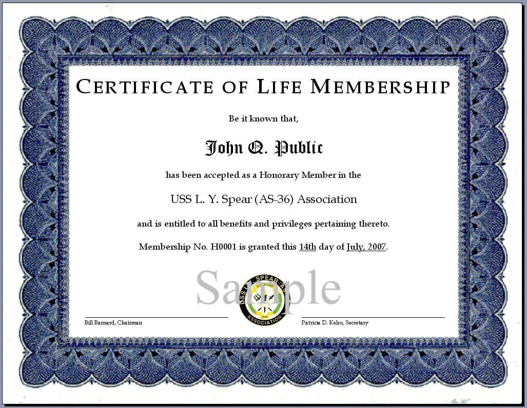 Church Award Certificate Template | Free Resume Templates With Life Membership Certificate Templates