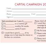 Church Capital Campaign Pledge Card Samples With Pledge Card Template For Church