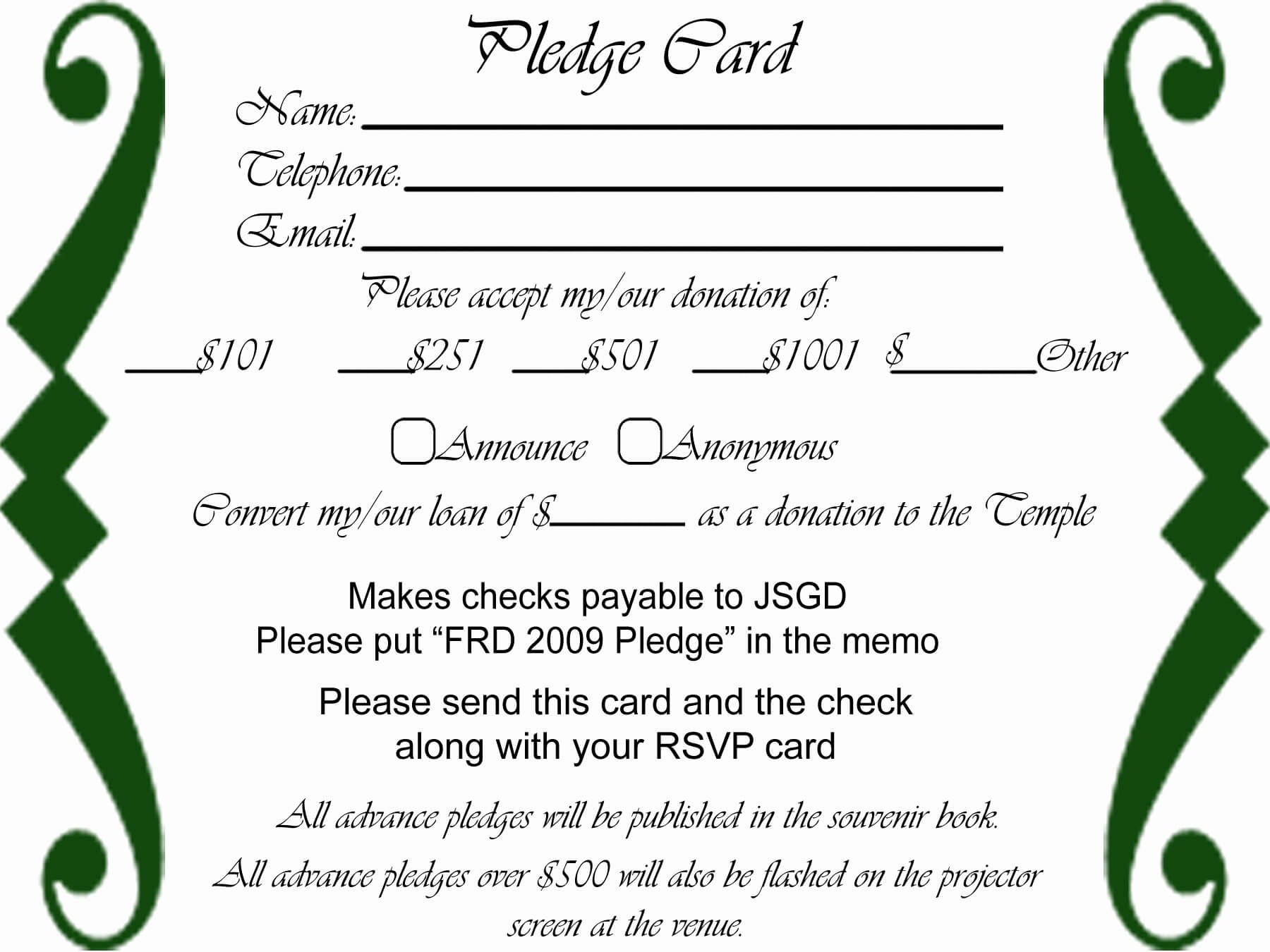 Church Pledge Card Template | Template Modern Design In Building Fund Pledge Card Template