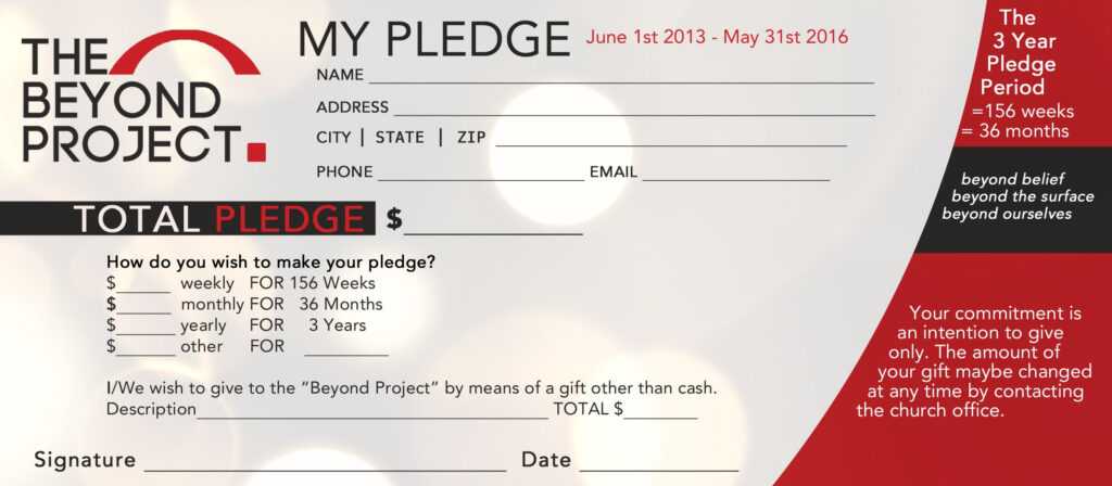 Building Fund Pledge Card Template