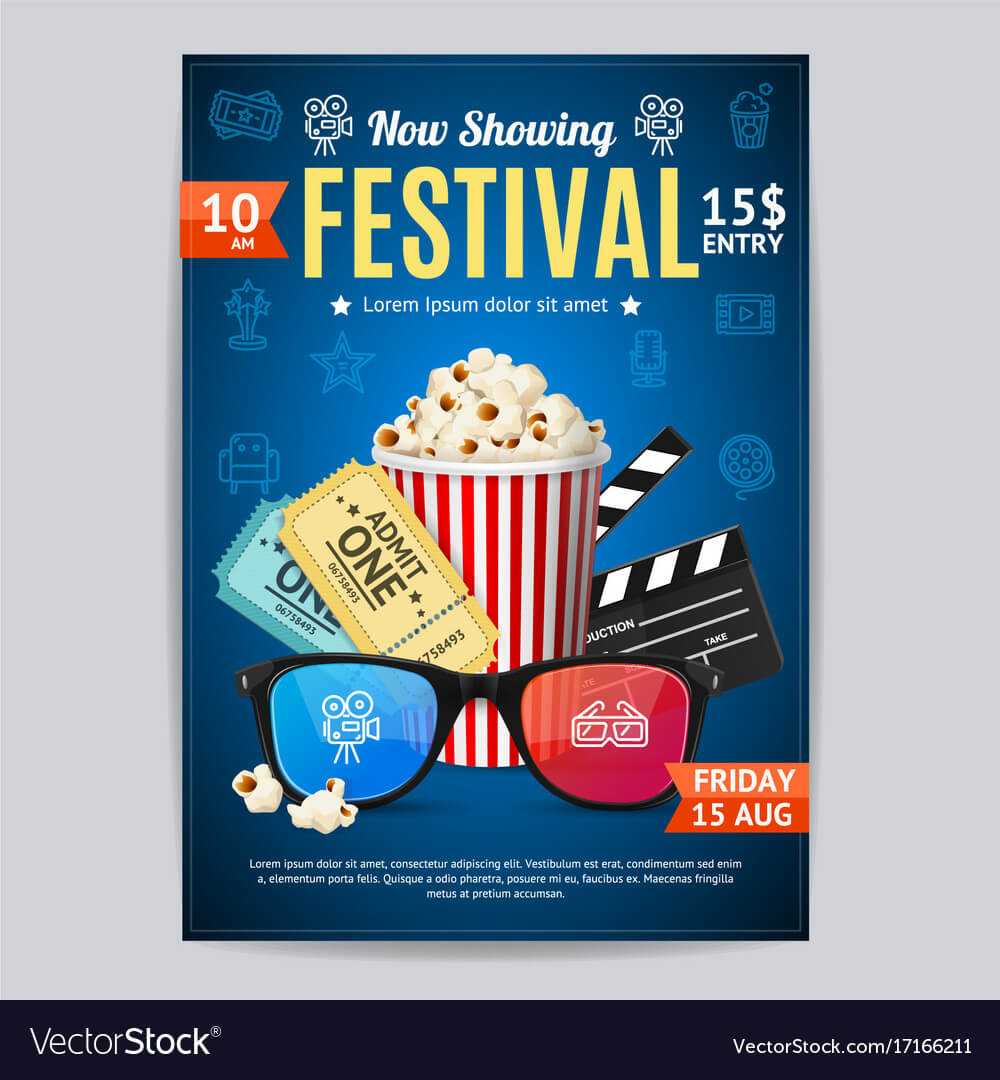 Cinema Movie Festival Poster Card Template With Regard To Film Festival Brochure Template