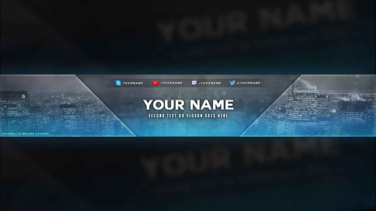 City Themed Youtube Banner Template – Free Download [Psd] Inside Yt Banner Template