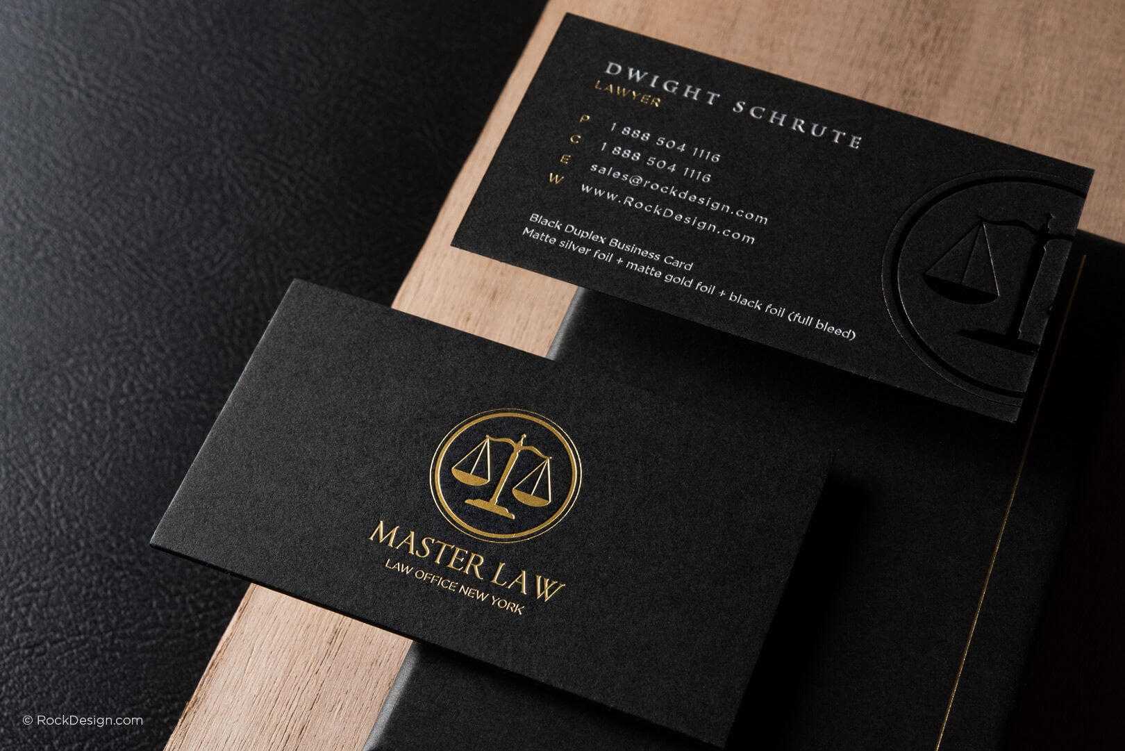 Classic Modern Black Duplex Attorney Business Card Template Within Lawyer Business Cards Templates