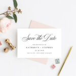 Classic Save The Date Card Templates, Wedding Save The Dates, Printable  Wedding Save The Date Templates, Calligraphy Script Save The Date In Save The Date Cards Templates