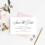 Classic Save The Date Card Templates, Wedding Save The Dates, Printable  Wedding Save The Date Templates, Calligraphy Script Save The Date In Save The Date Cards Templates