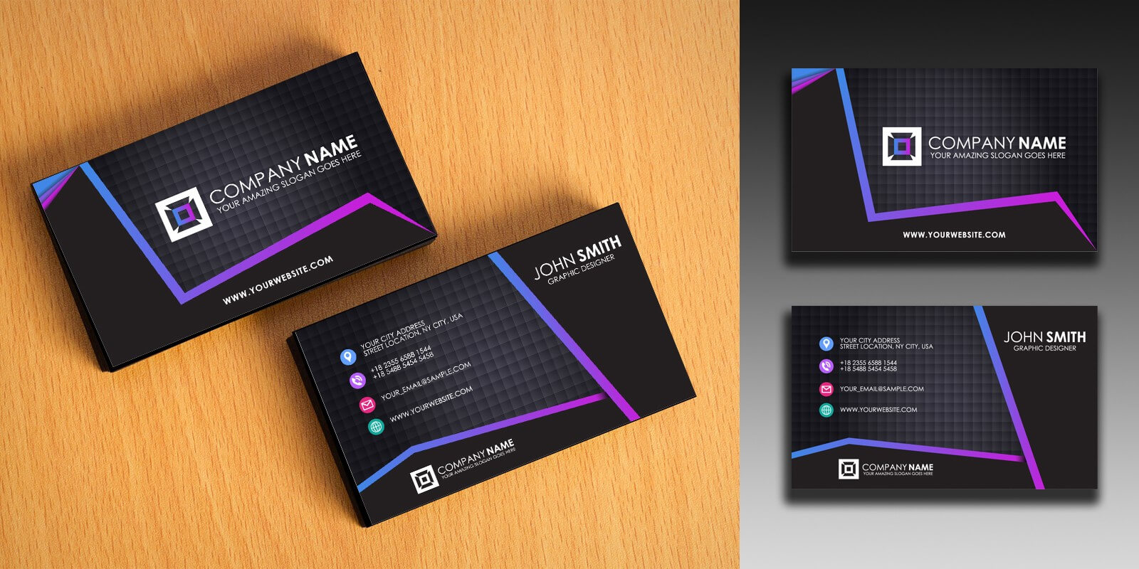 Clean And Simple Business Card Template Throughout Company Business Cards Templates