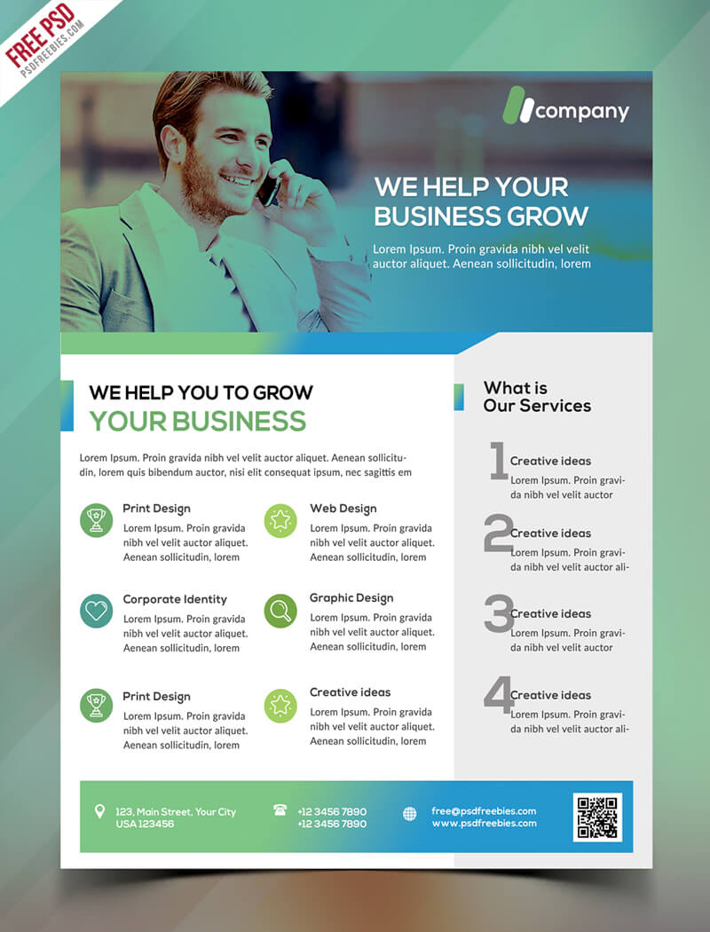Clean Business Flyer Template Free Psd | Psdfreebies For Cleaning Brochure Templates Free