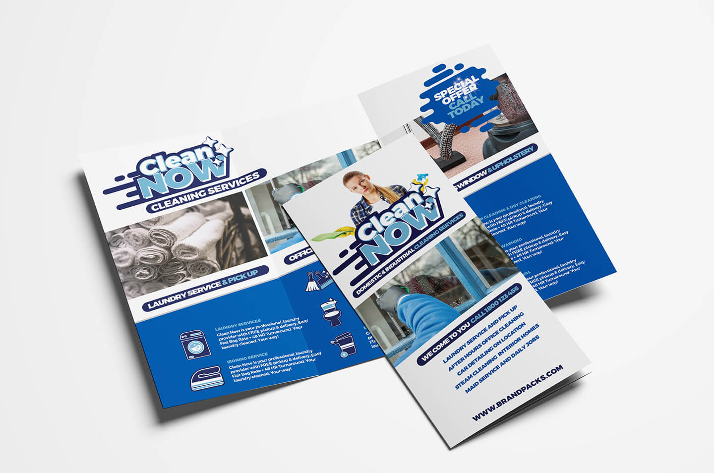 Cleaning Service Trifold Brochure Template In Psd, Ai Inside Commercial Cleaning Brochure Templates