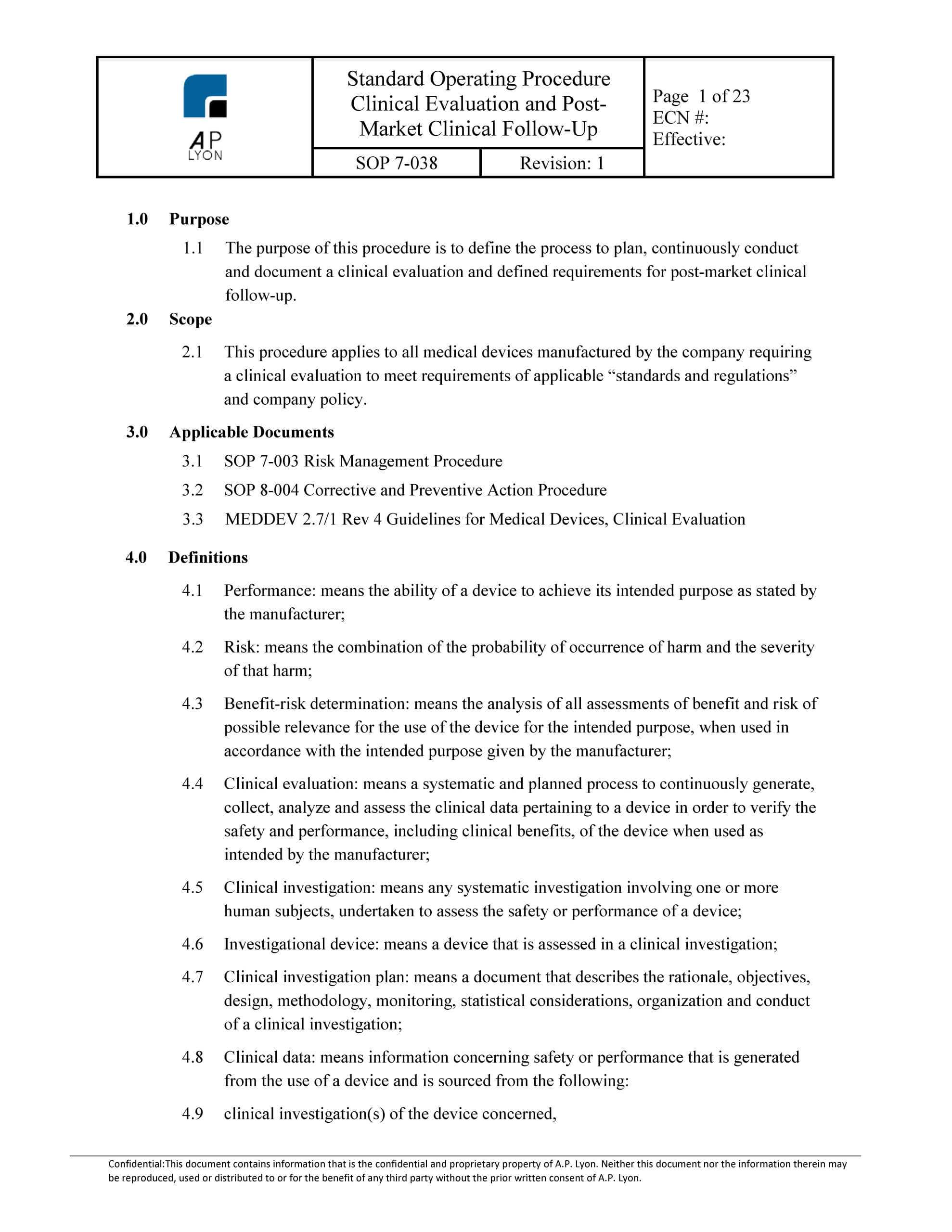 Clinical Evaluation Procedure Bundle Pertaining To Template For Evaluation Report