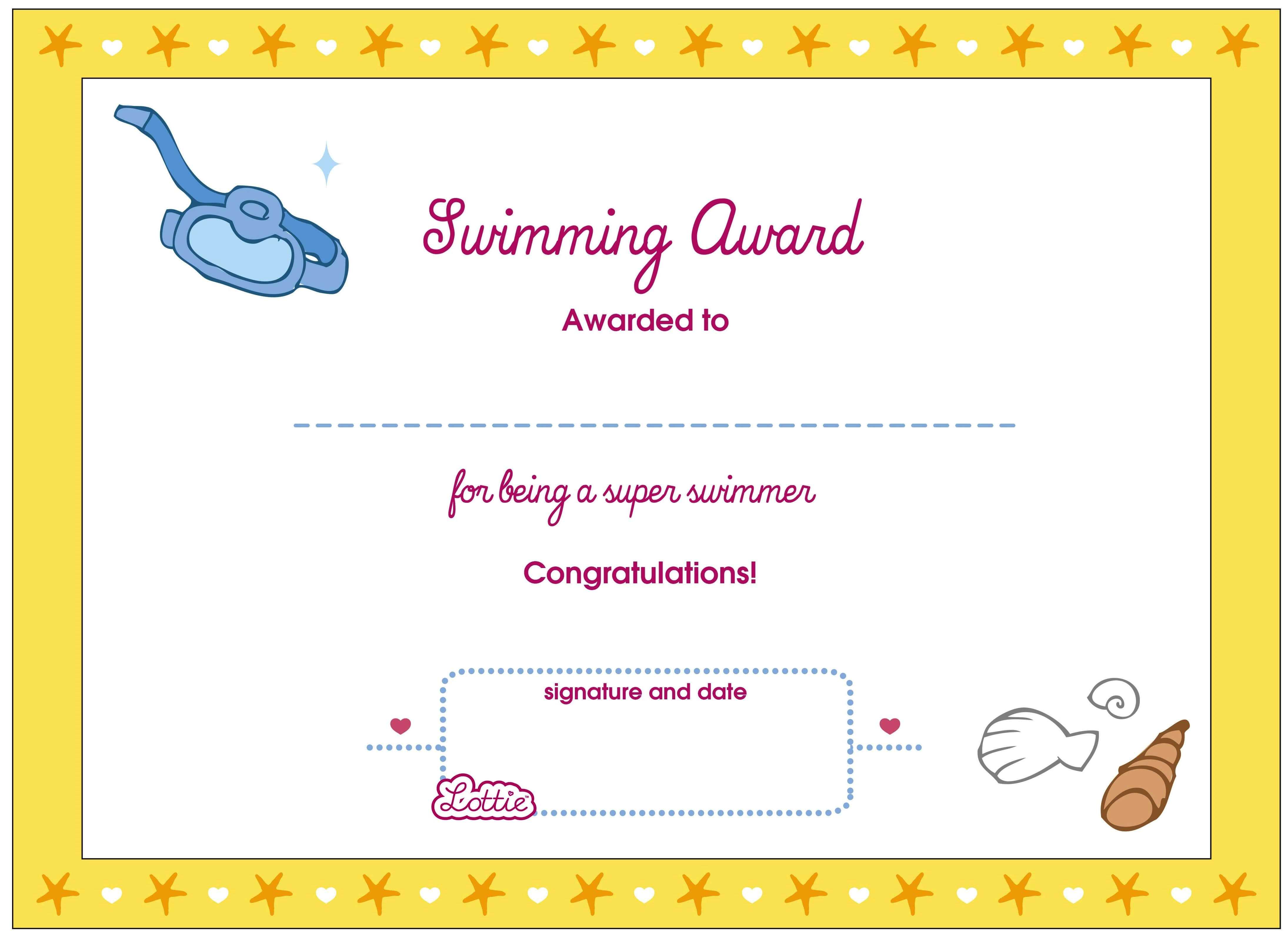 Collection Of Solutions For Swimming Certificate Templates Throughout Free Swimming Certificate Templates