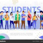 College Multinational Students Flat Vector Poster — Stock With Regard To College Banner Template