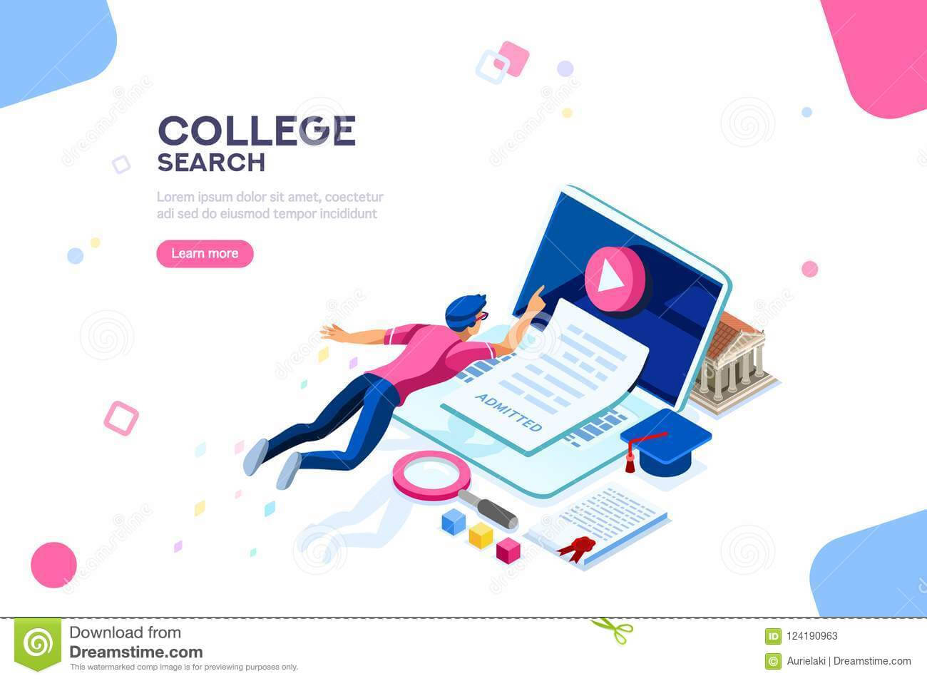 College Web Page Banner Template Stock Vector – Illustration With Regard To College Banner Template