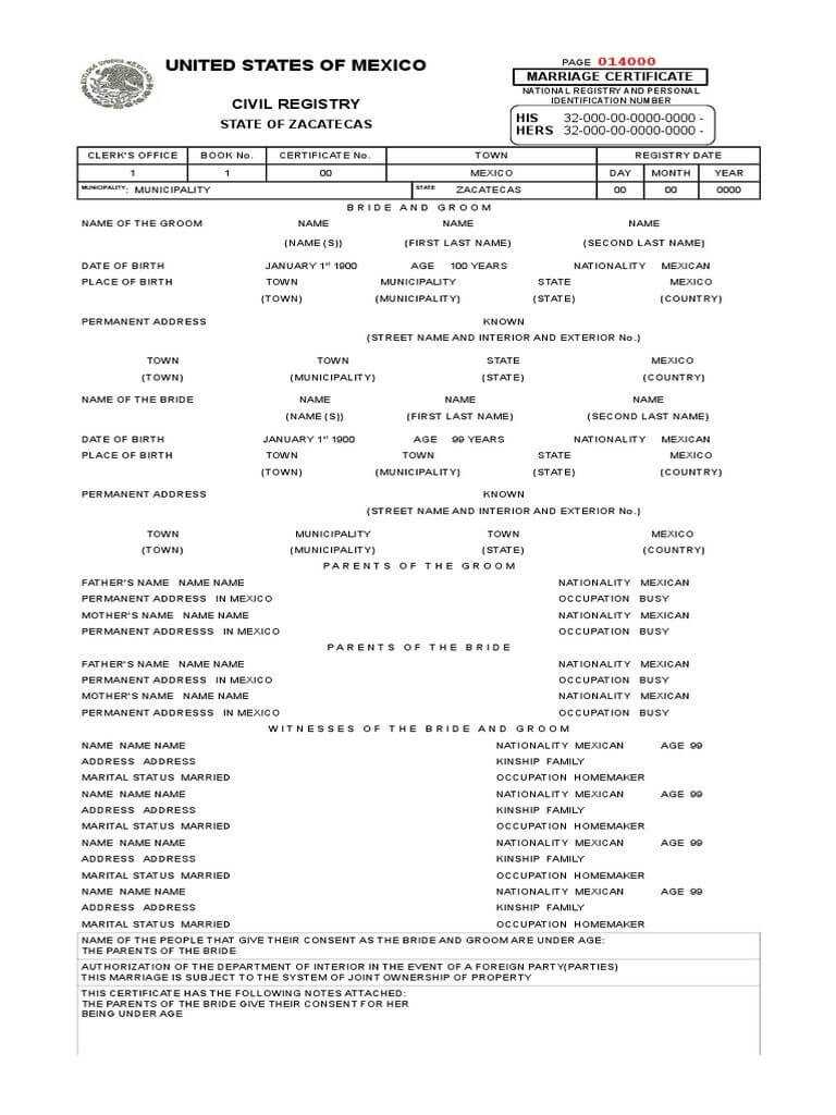 Colombian Birth Certificate Translation Template Translate With Mexican Marriage Certificate Translation Template