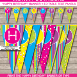 Colorful Banner Template | Happy Birthday | Banner Template throughout Free Happy Birthday Banner Templates Download