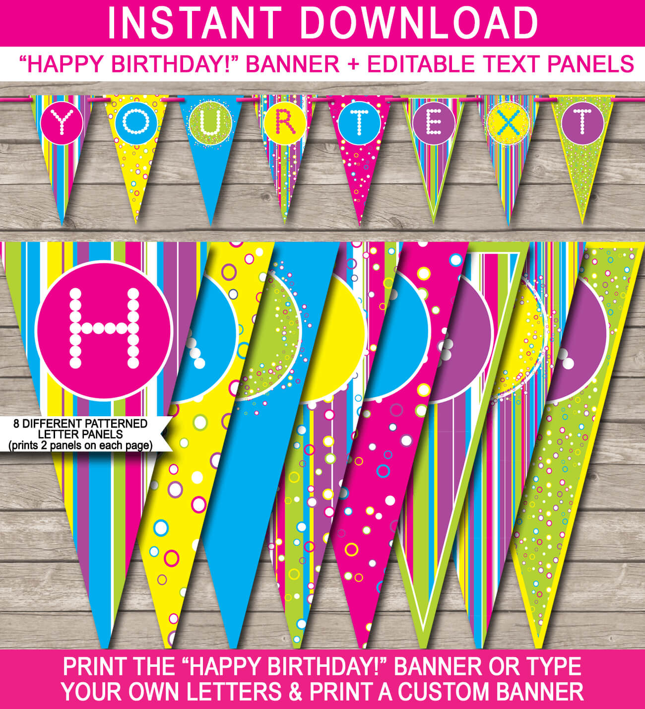 Colorful Banner Template | Happy Birthday | Banner Template Throughout Free Happy Birthday Banner Templates Download