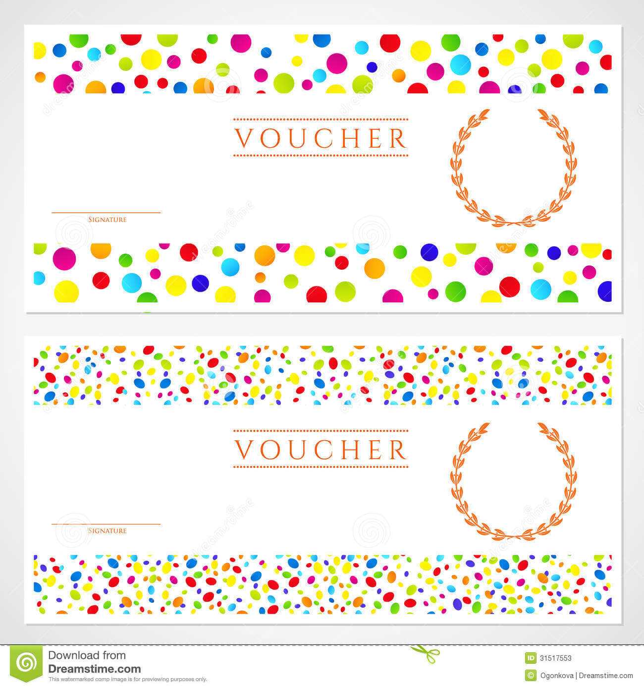 Colorful Gift Certificate (Voucher) Template Stock Vector Within Kids Gift Certificate Template
