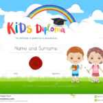 Colorful Kids Summer Camp Diploma Certificate Template In Throughout Summer Camp Certificate Template