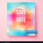 Colorful Save The Date Template Textured With Dots With Save The Date Banner Template