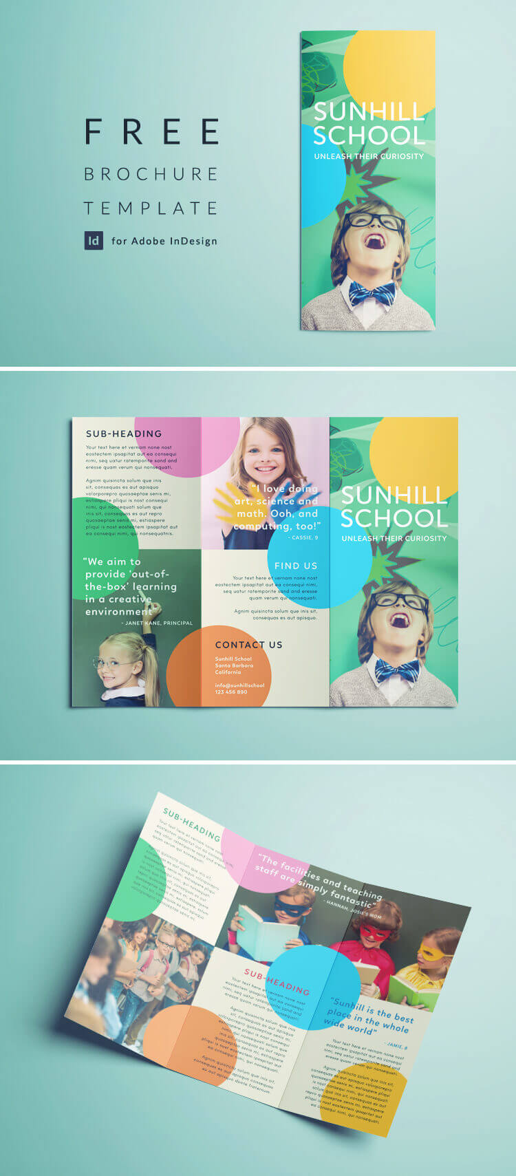 Colorful School Brochure – Tri Fold Template | Download Free Intended For Brochure Templates For School Project