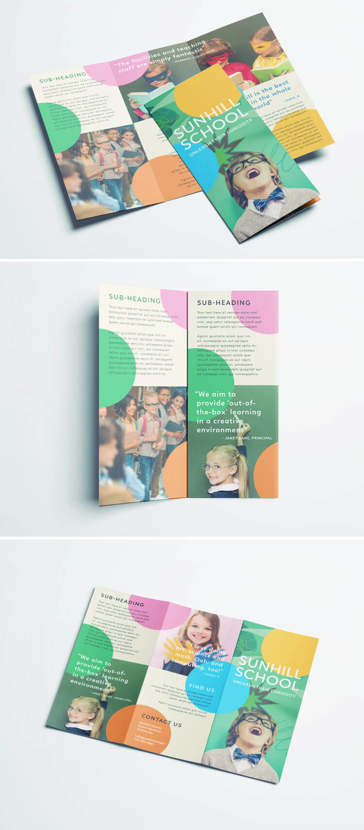 Colorful School Brochure – Tri Fold Template | Download Free With Tri Fold School Brochure Template