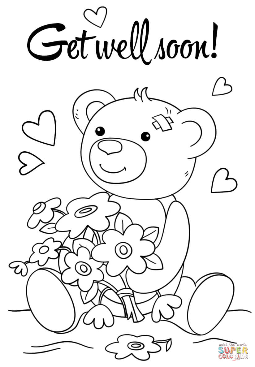 Coloring Pages : Cute Get Well Soon Coloring Page Freentable Pertaining To Get Well Soon Card Template