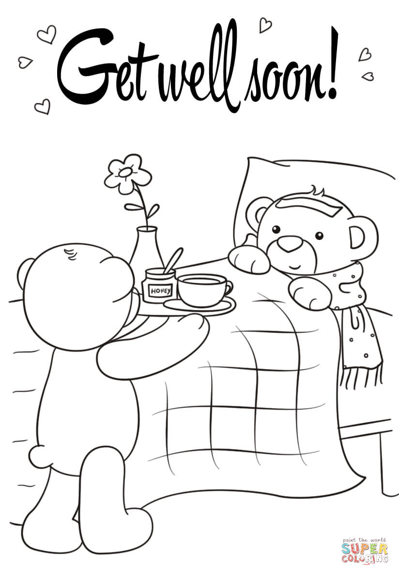 Coloring Pages : Get Well Soon Coloring Pages Disney For With Regard To Get Well Soon Card Template