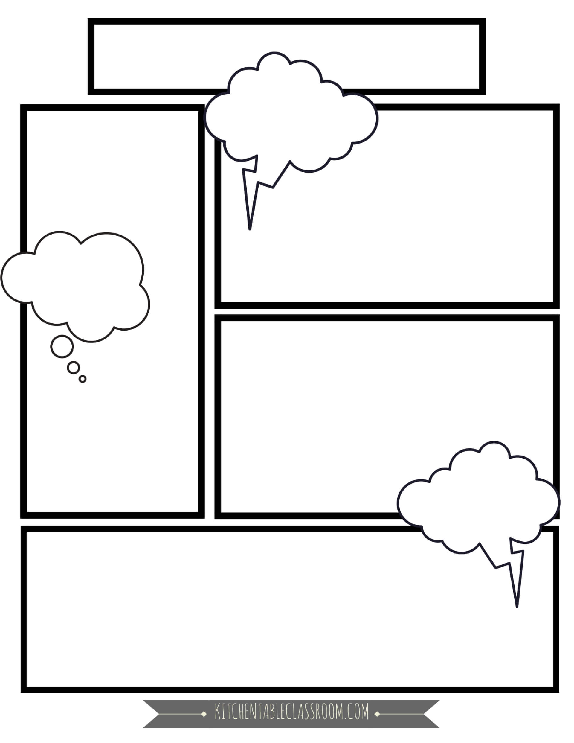 Comic Book Templates – Free Printable Pages | תכנים | Comic Inside Printable Blank Comic Strip Template For Kids