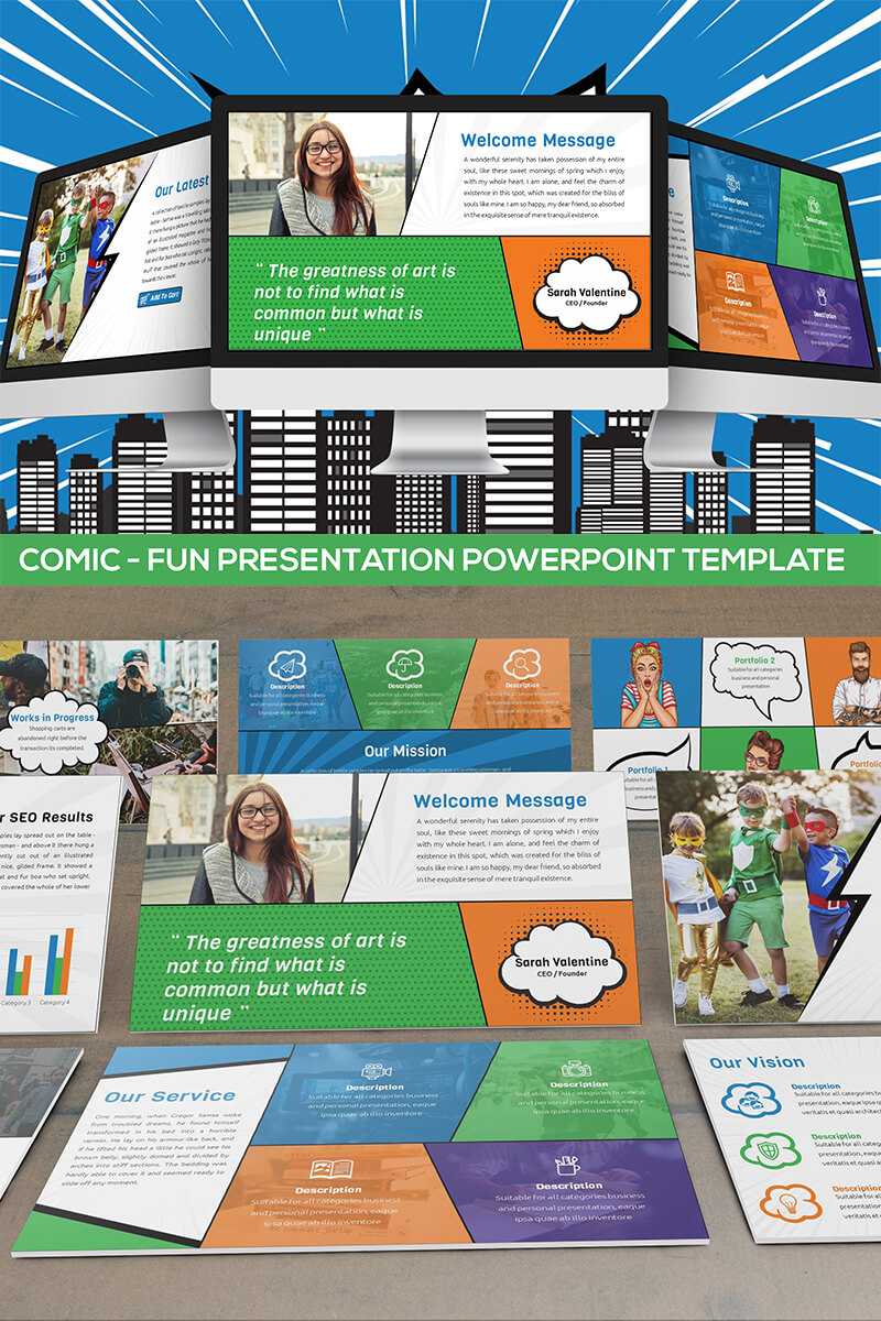 Comic – Fun Presentation Powerpoint Template #81948 Throughout Comic Powerpoint Template