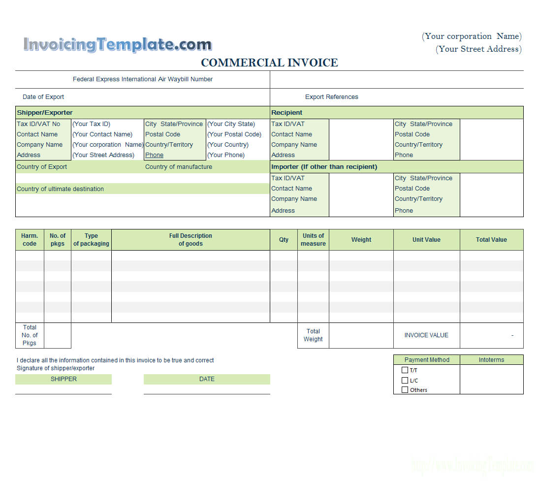 Commercial Invoice Templates – 20 Results Found Pertaining To Commercial Invoice Template Word Doc