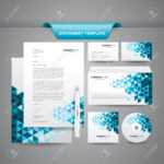 Complete Set Of Business Stationery Template Such As Letterhead,.. within Business Card Letterhead Envelope Template