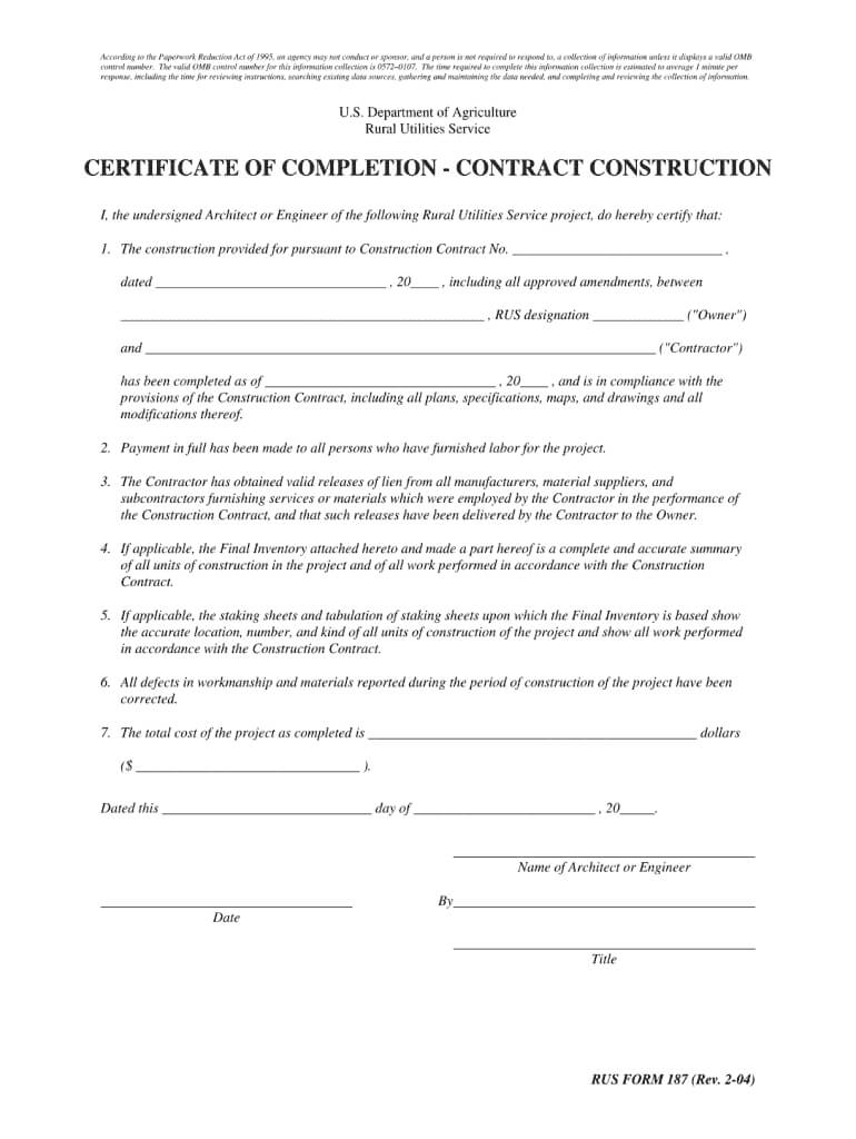 Completion Certificate Sample Construction - Fill Online for Certificate Of Substantial Completion Template Completion Certificate Sample Construction – Fill Online For Certificate Of Substantial Completion Template