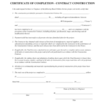 Completion Certificate Sample Construction – Fill Online Inside Construction Certificate Of Completion Template