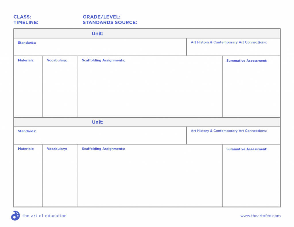 Comprehensive Curriculum Examples For Every Age Level | Art With Blank Curriculum Map Template