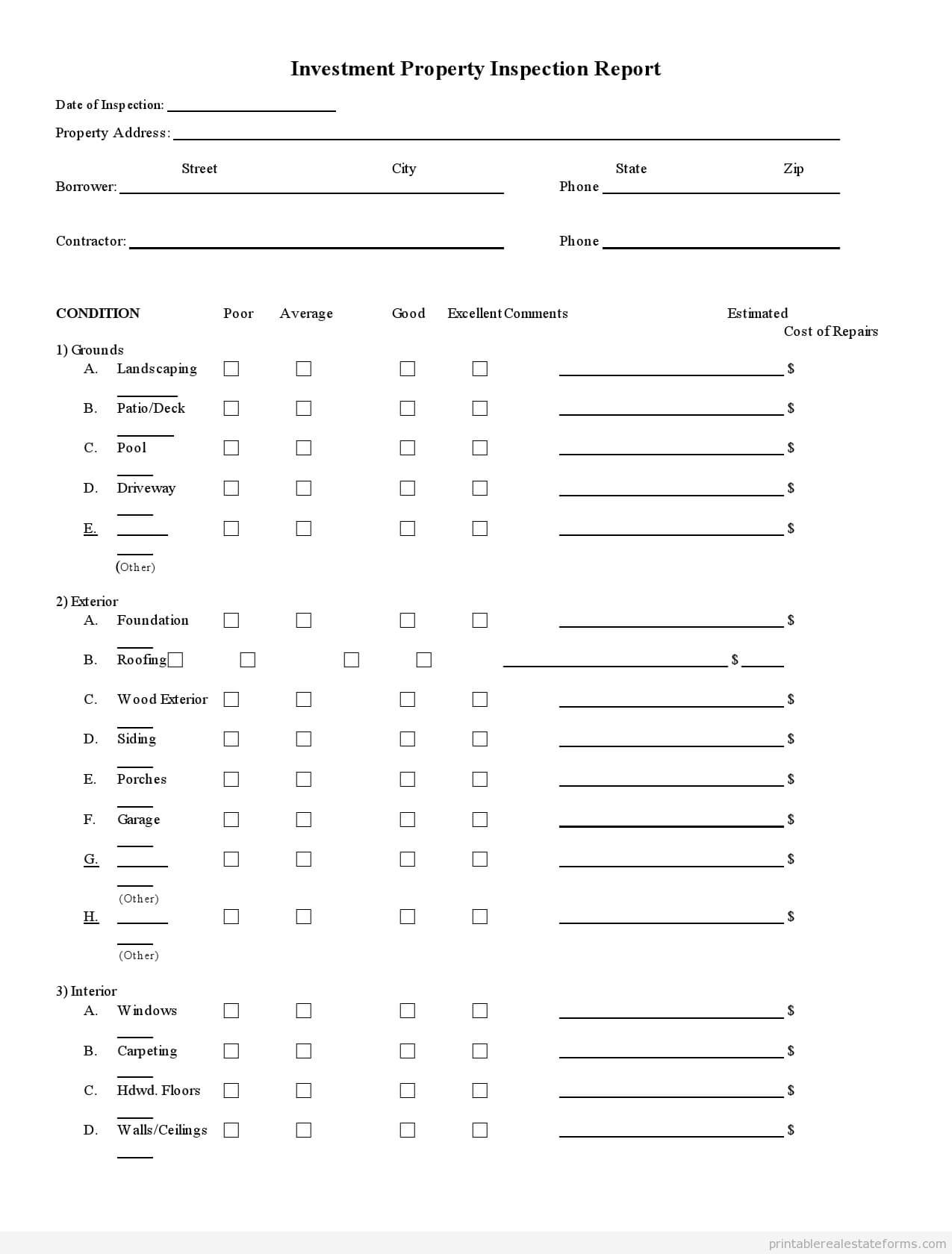 Condo Inspection Checkliste High Sample Printable Investment Within Commercial Property Inspection Report Template