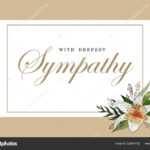 Condolences Sympathy Card Floral Lily Bouquet And Lettering In Sympathy Card Template