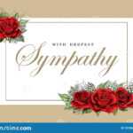 Condolences Sympathy Card Floral Red Roses Bouquet And For Sympathy Card Template