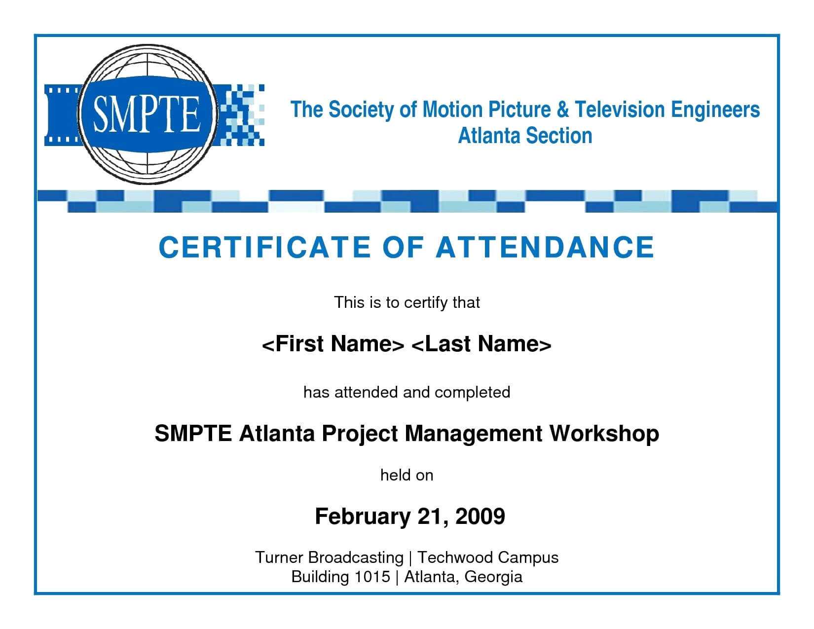 Conference Attendance Certificate Samples Fresh Template In Certificate Of Participation In Workshop Template