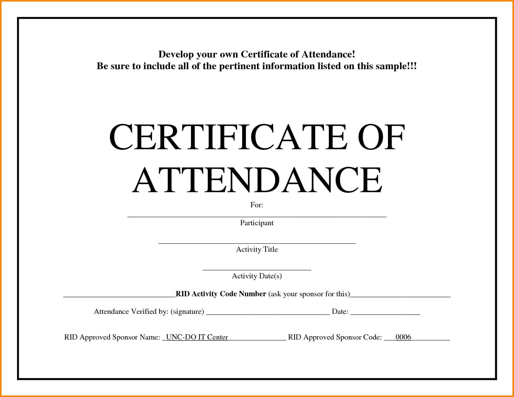 Conference Attendance Certificate Samples Fresh Template Throughout Certificate Of Attendance Conference Template
