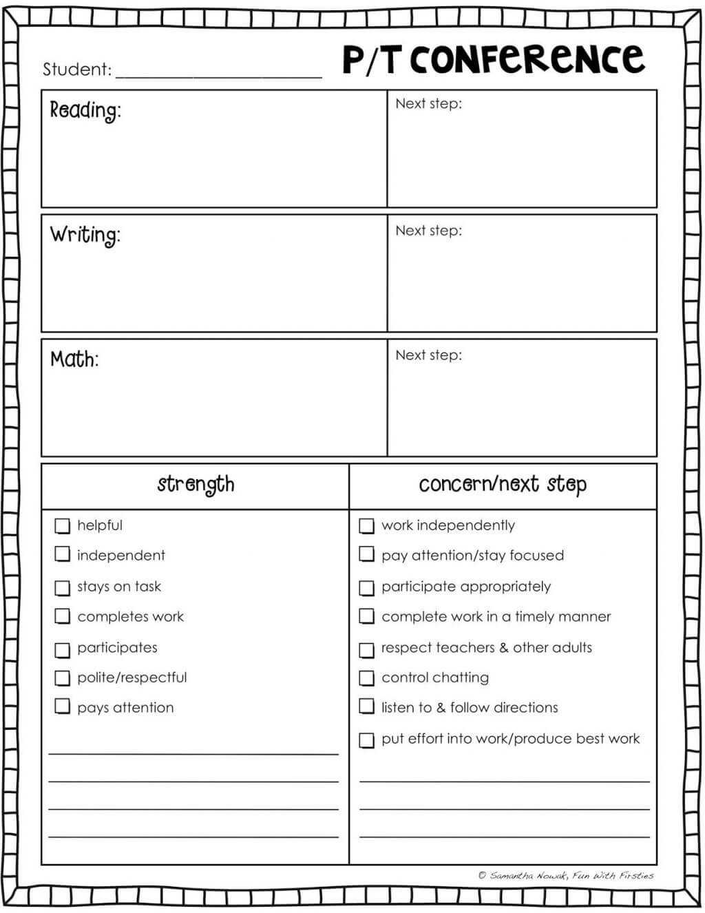 Conference Report Example Parent Teacher Examples Norfolk Intended For Conference Report Template