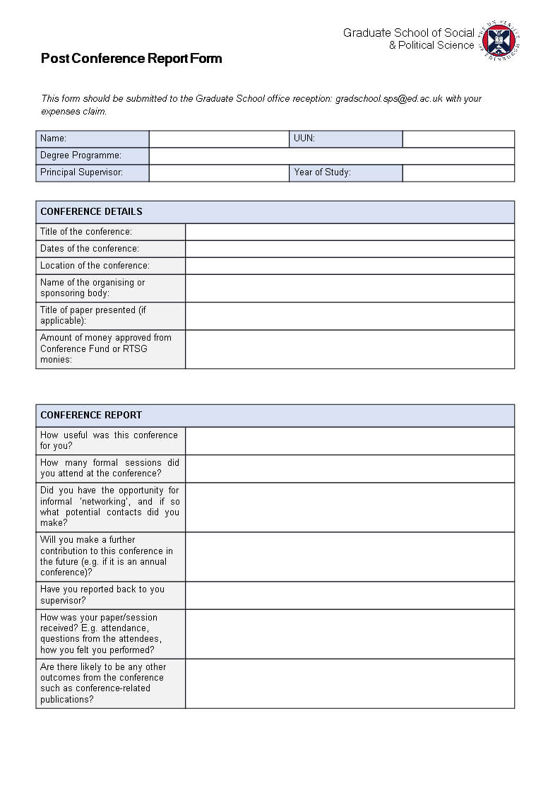 Conference Report Template - Hizir.kaptanband.co For Conference Report Template