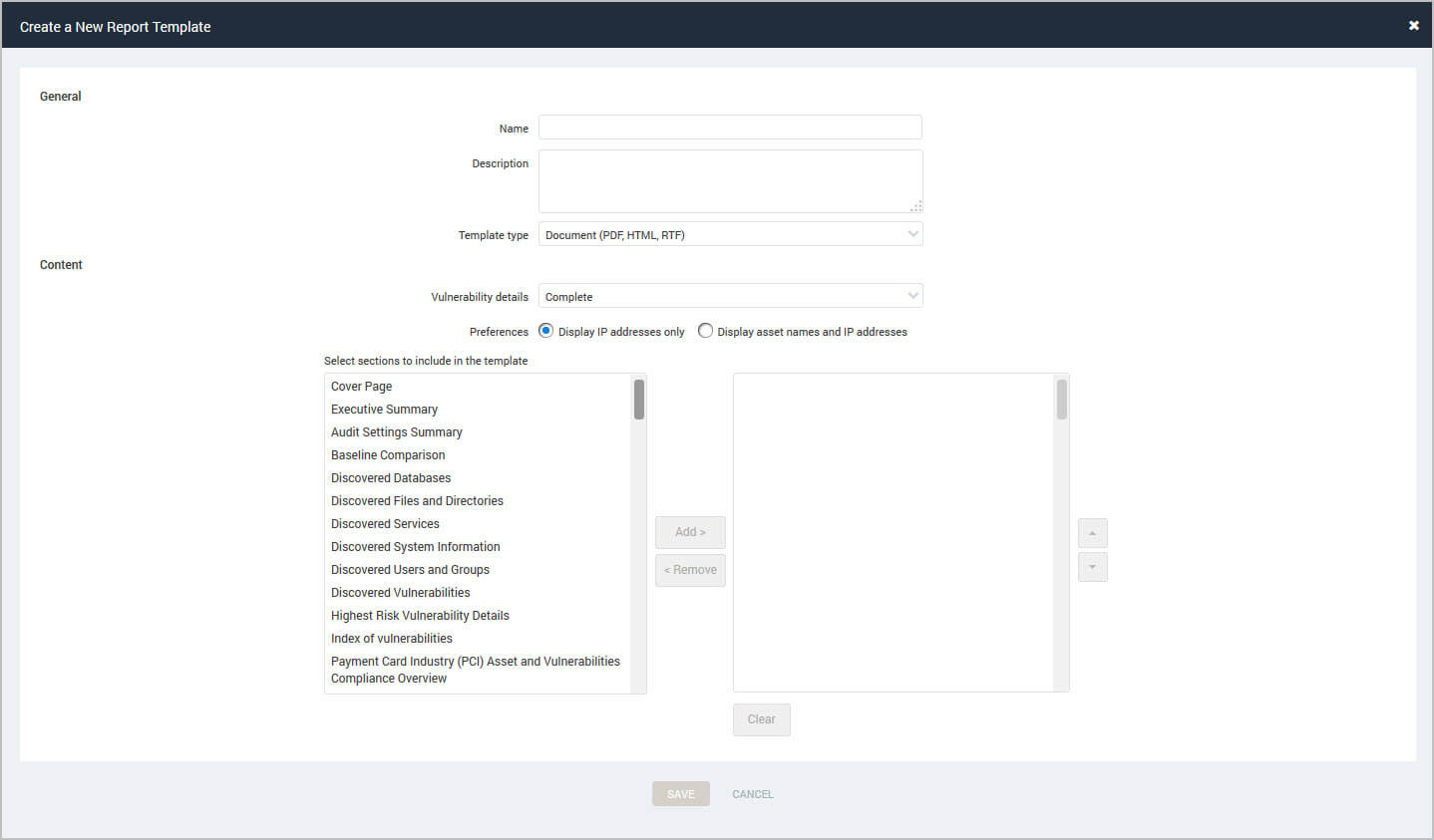 Configuring Custom Report Templates Throughout Baseline Report Template