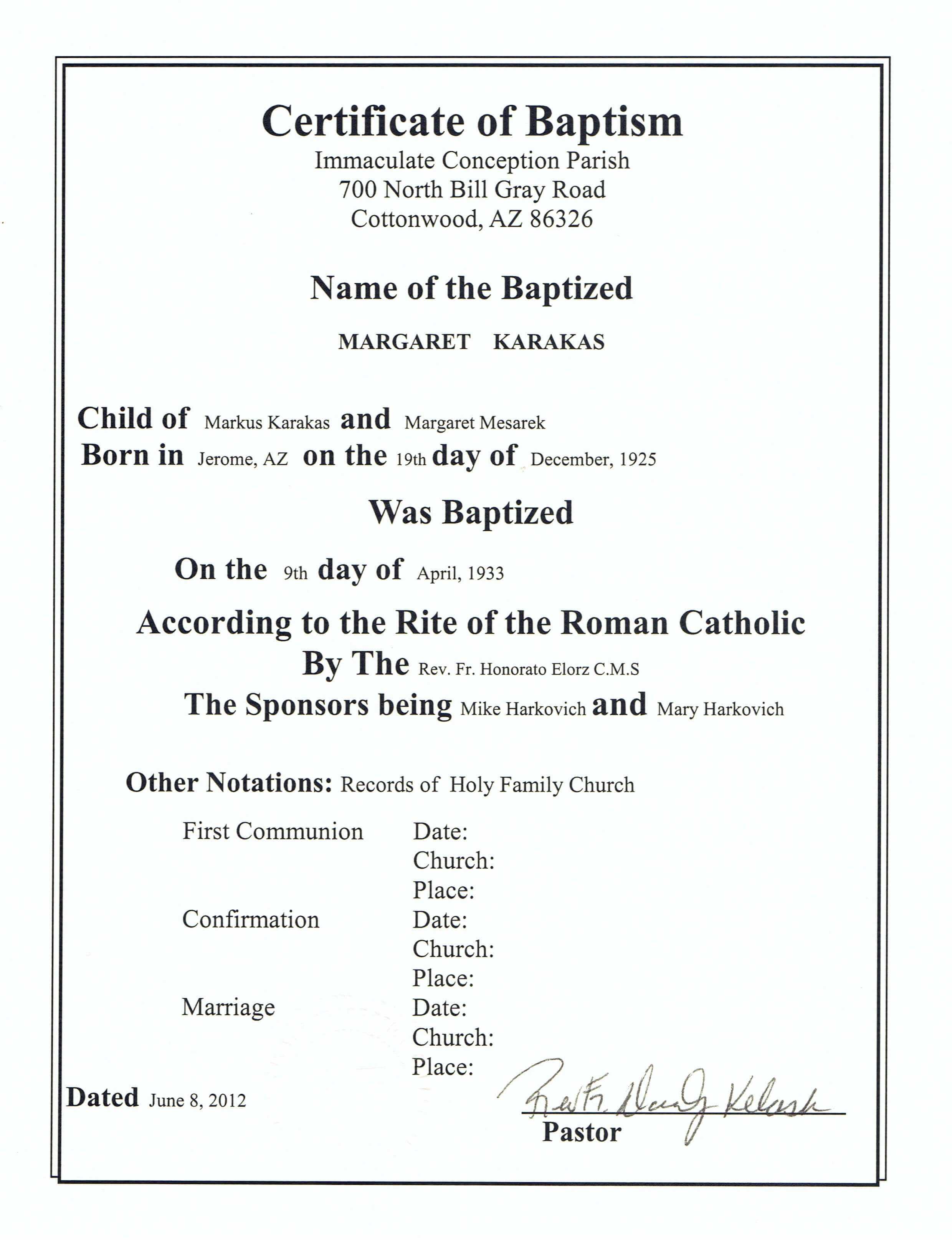 Confirmation Certificate 50 Box Mpn Xb104 Certificates Pertaining To Roman Catholic Baptism Certificate Template