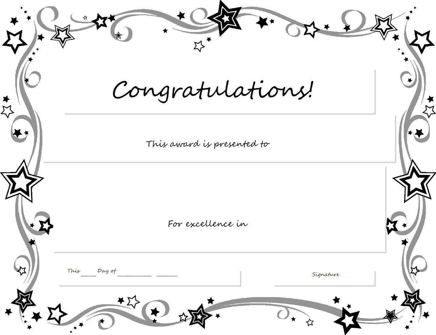 Congratulations Certificate Word Template - Erieairfair With Pertaining To Congratulations Certificate Word Template