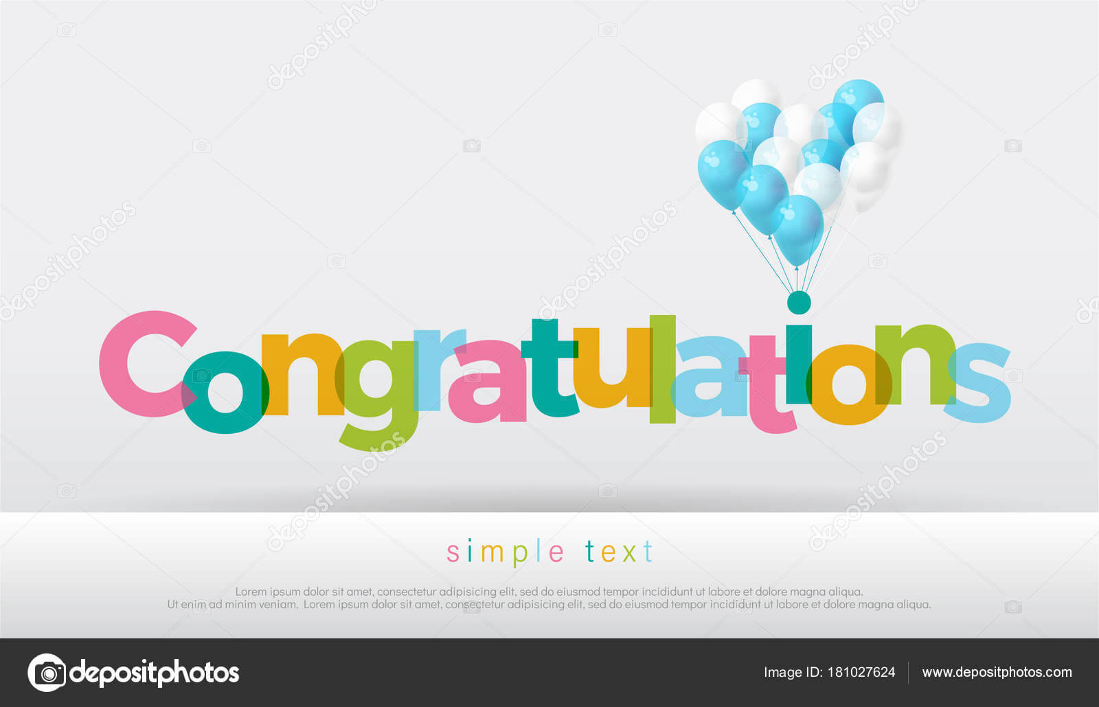 Congratulations Colorful Balloons White Background Pertaining To Congratulations Banner Template
