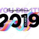 Congratulations Graduates Class Of 2019 Vector Logo. Graduation.. Pertaining To Graduation Banner Template