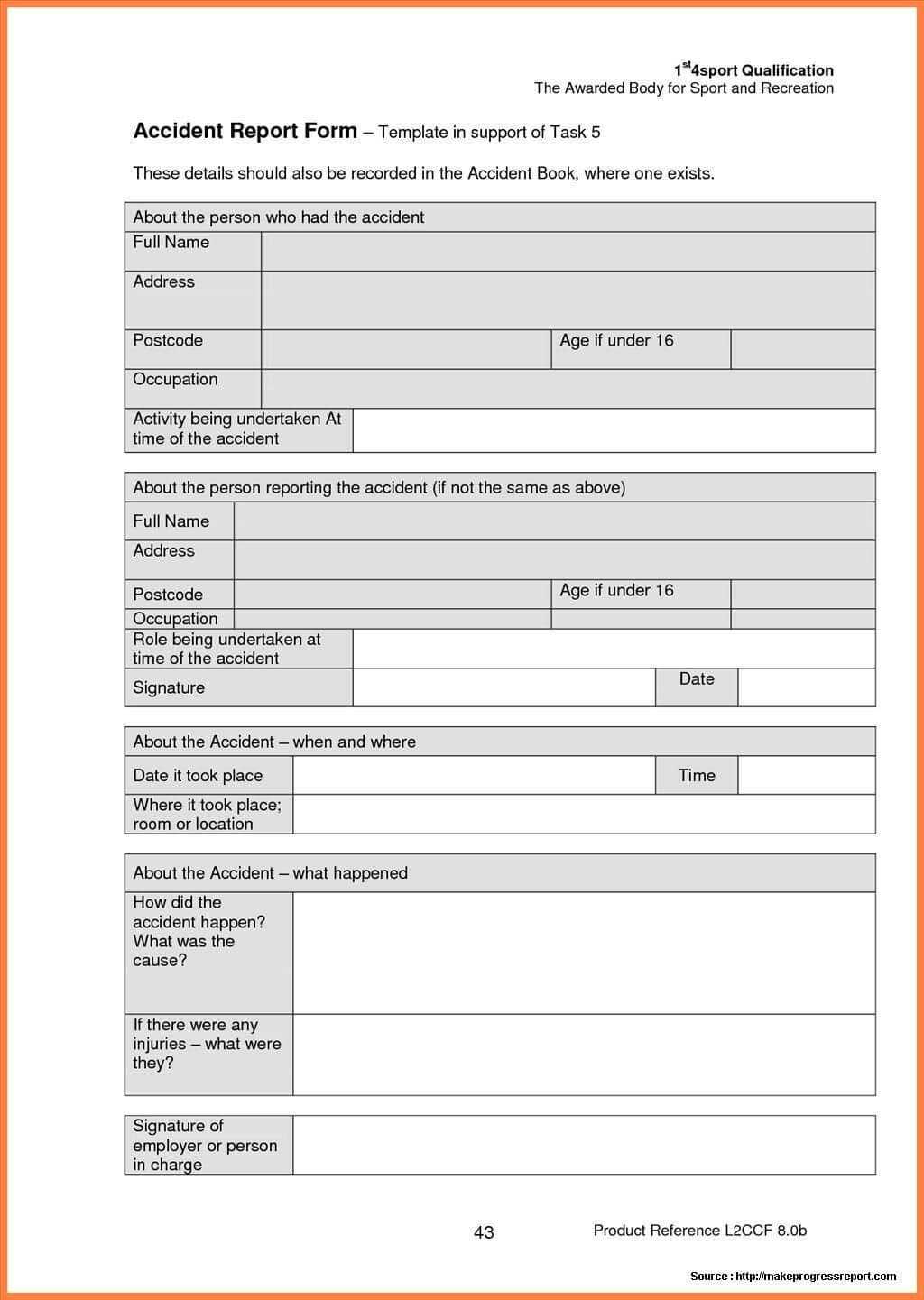 Construction Accident Report Form Sample | Work | Report Intended For Incident Report Template Microsoft