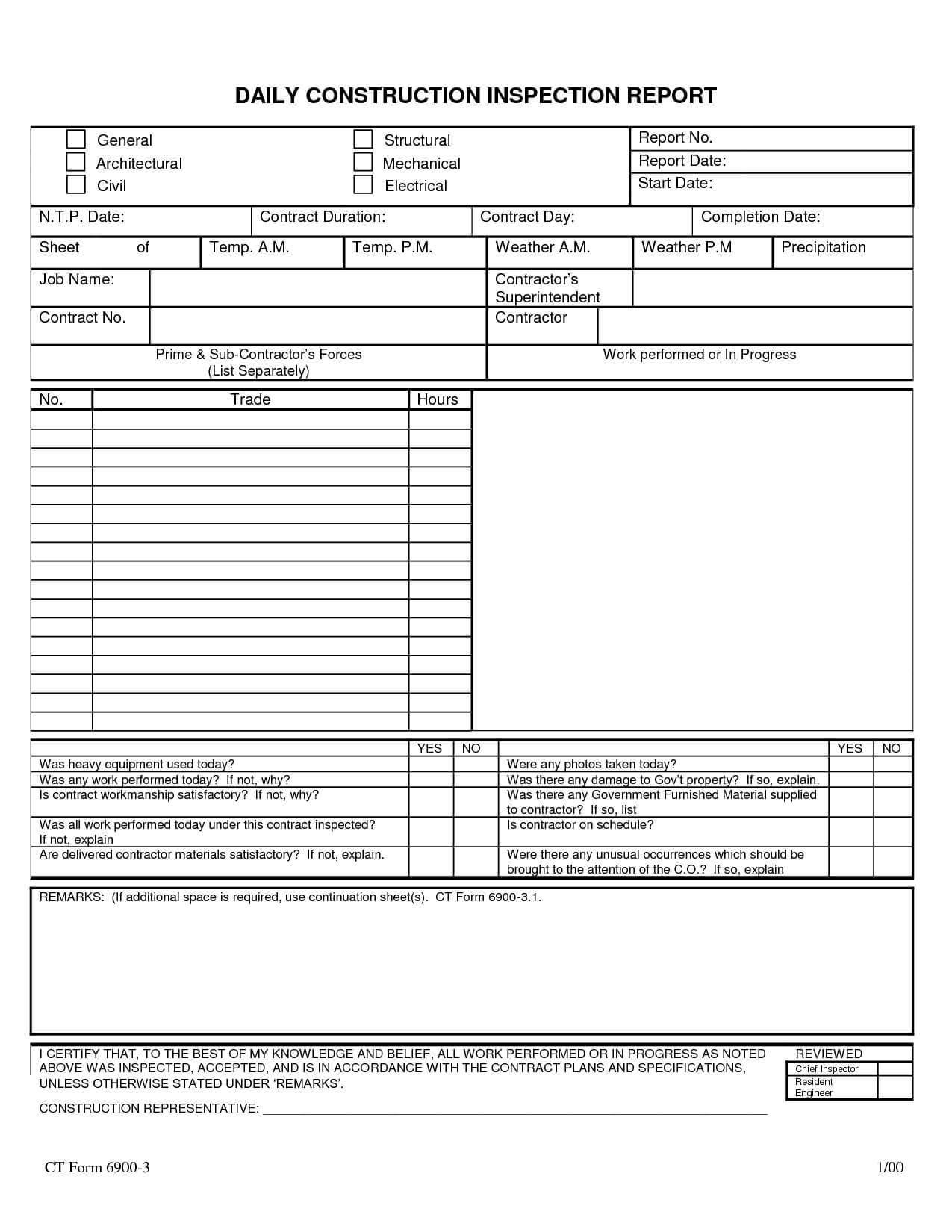 Construction Daily Report Template Excel 6 – Guatemalago Inside Superintendent Daily Report Template